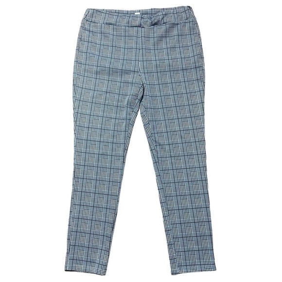 Black White Plaid Skinny Pants - Picture 1 of 6